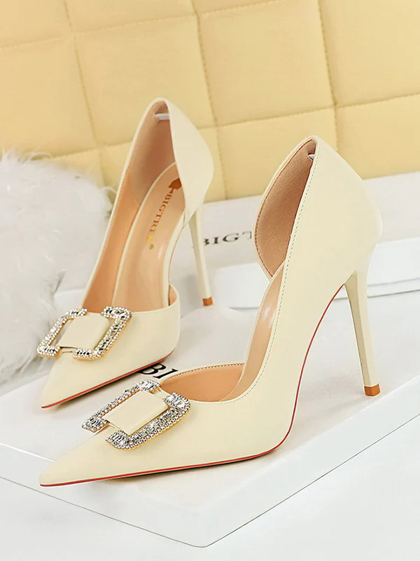 Pointed-Toe Shallow Cut Pumps Scarpin Salto - Image 4