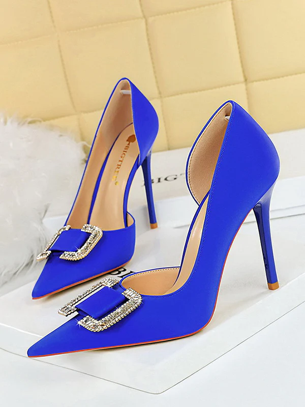 Pointed-Toe Shallow Cut Pumps Scarpin Salto - Image 6