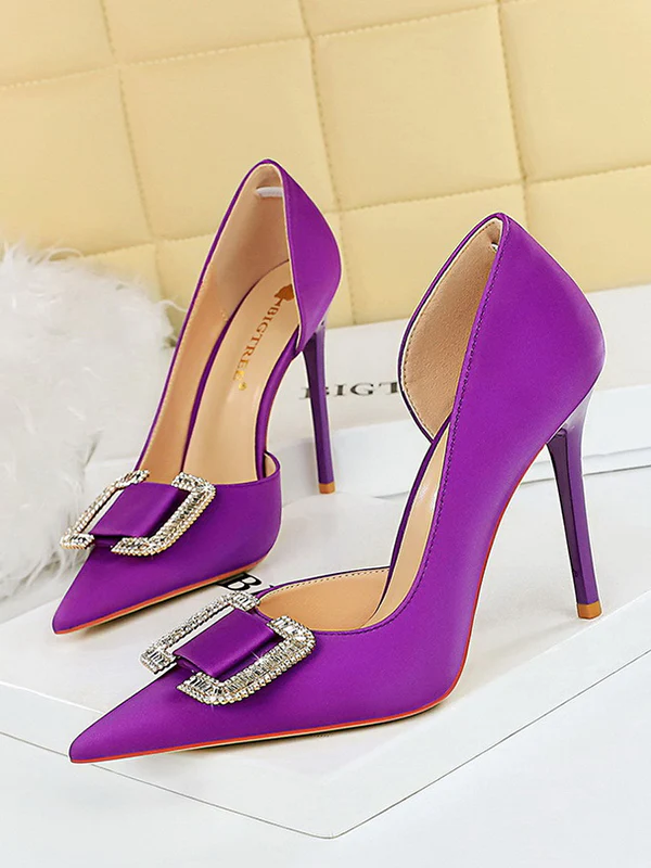Pointed-Toe Shallow Cut Pumps Scarpin Salto - Image 7