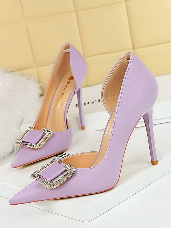 Pointed-Toe Shallow Cut Pumps Scarpin Salto - Image 8