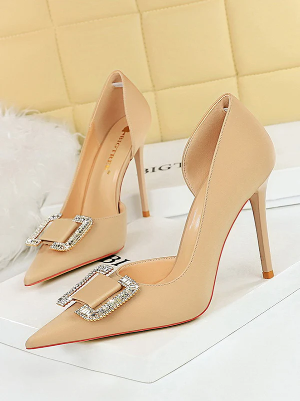 Pointed-Toe Shallow Cut Pumps Scarpin Salto - Image 9