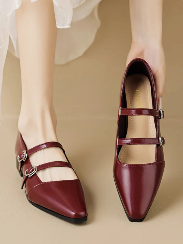 Pointed-Toe Shallow Cut Split-Joint Flat Shoes - Image 2