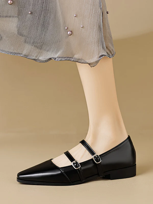 Pointed-Toe Shallow Cut Split-Joint Flat Shoes - Image 5
