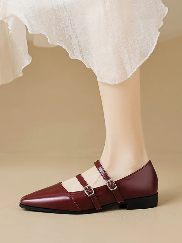 Pointed-Toe Shallow Cut Split-Joint Flat Shoes - Image 6