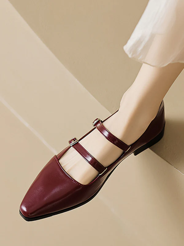 Pointed-Toe Shallow Cut Split-Joint Flat Shoes - Image 7