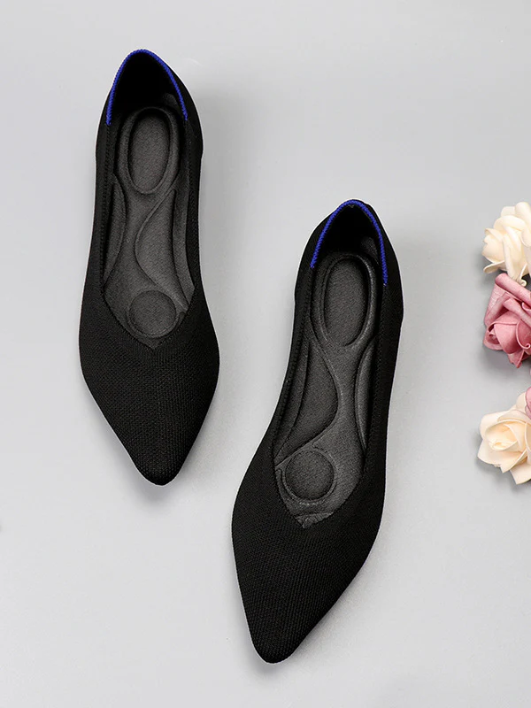 Pointed-Toe Shallow Cut Split-Joint Flat Shoes - Image 10