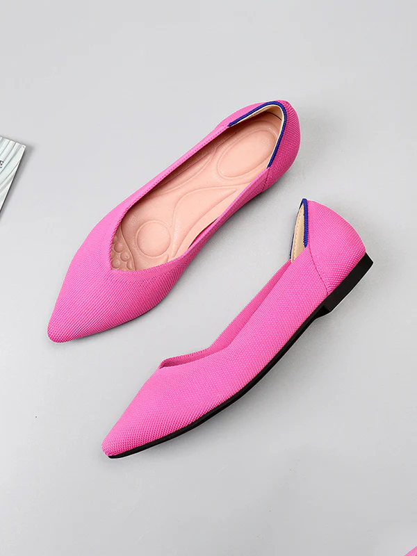 Pointed-Toe Shallow Cut Split-Joint Flat Shoes - Image 4
