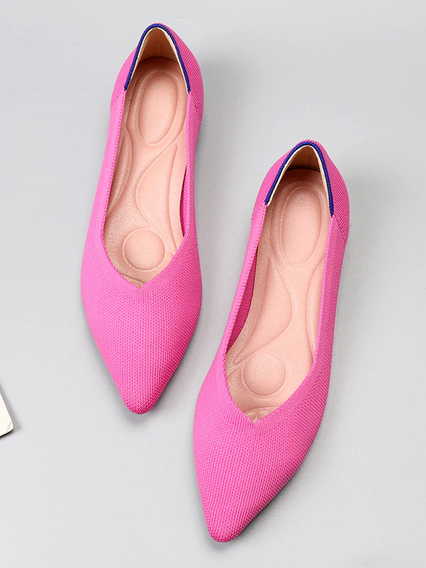 Pointed-Toe Shallow Cut Split-Joint Flat Shoes - Image 5