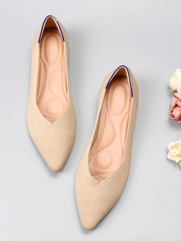 Pointed-Toe Shallow Cut Split-Joint Flat Shoes - Image 6