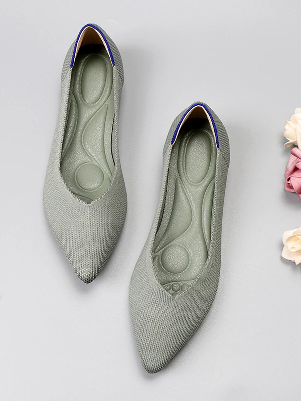 Pointed-Toe Shallow Cut Split-Joint Flat Shoes - Image 8