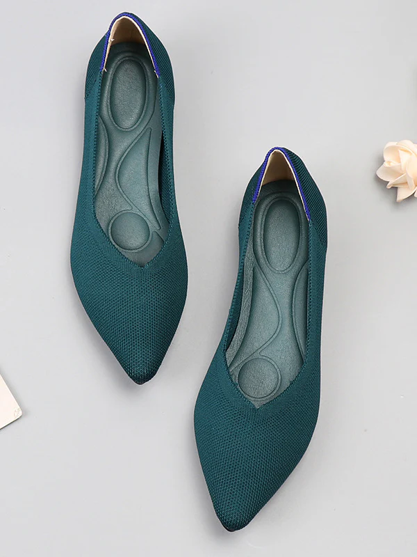 Pointed-Toe Shallow Cut Split-Joint Flat Shoes - Image 9