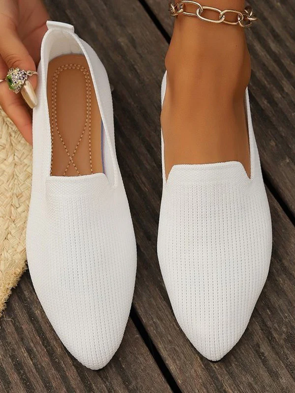 Pointed-Toe Shallow Cut Split-Joint Flat Shoes - Image 5