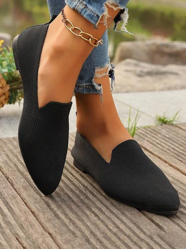 Pointed-Toe Shallow Cut Split-Joint Flat Shoes - Image 6