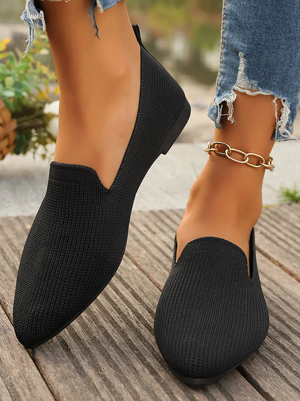 Pointed-Toe Shallow Cut Split-Joint Flat Shoes - Image 7