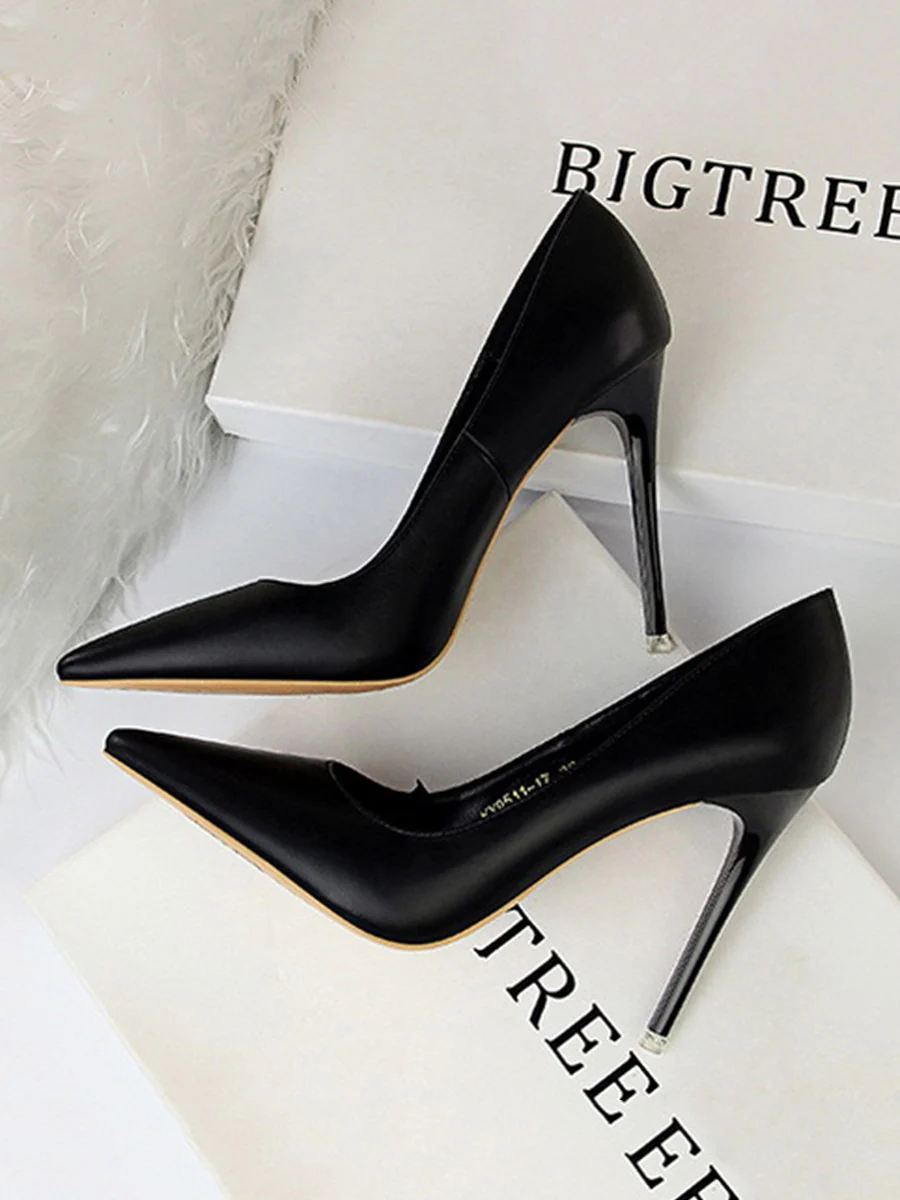 Pointed-Toe Solid Color Pumps - Image 2