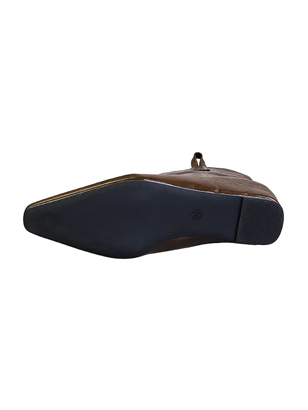 Pointed-Toe Solid Color Split-Joint Boots Shoes - Image 18