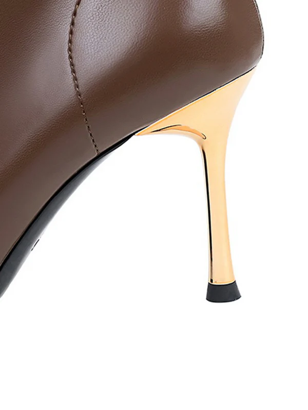 Pointed-Toe Split-Joint Boots Pumps - Image 11