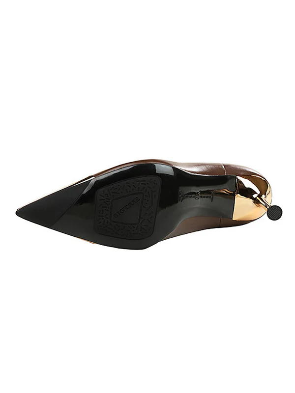 Pointed-Toe Split-Joint Boots Pumps - Image 13
