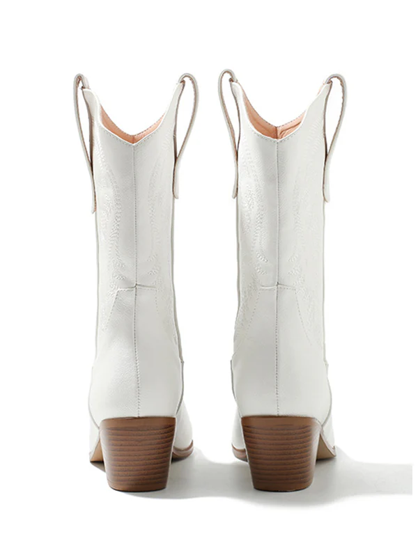 Pointed-Toe Split-Joint Boots Pumps - Image 12