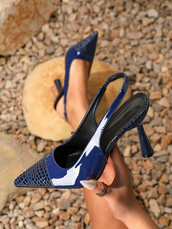 Pointed-Toe Split-Joint Pumps Slider Sandals - Image 10