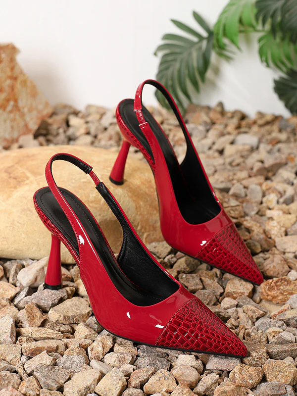 Pointed-Toe Split-Joint Pumps Slider Sandals - Image 12