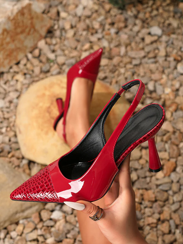 Pointed-Toe Split-Joint Pumps Slider Sandals - Image 13