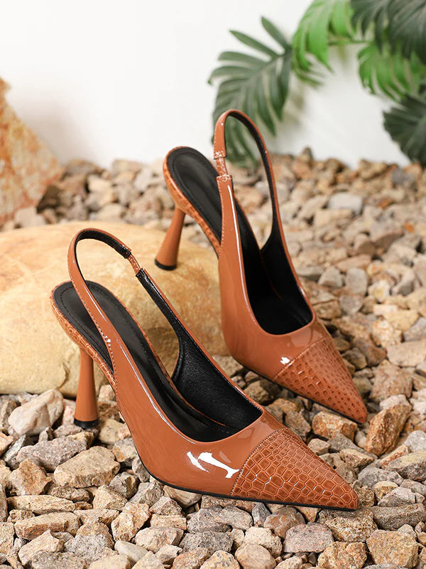 Pointed-Toe Split-Joint Pumps Slider Sandals - Image 14
