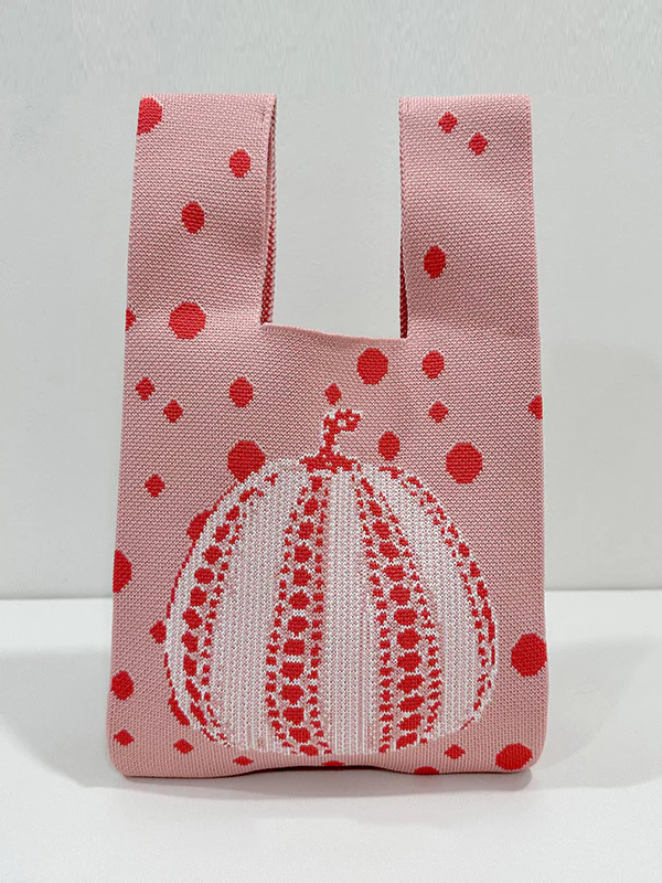 Polka-Dot Split-Joint Woven Bags Handbags - Image 10