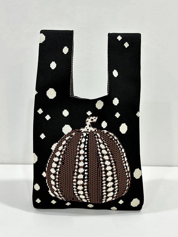 Polka-Dot Split-Joint Woven Bags Handbags - Image 11