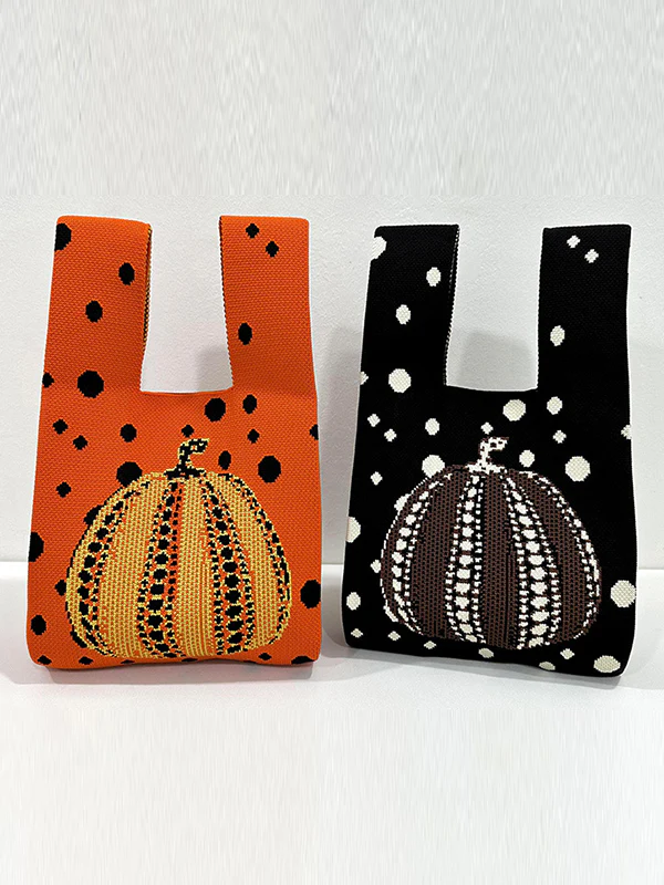 Polka-Dot Split-Joint Woven Bags Handbags - Image 13