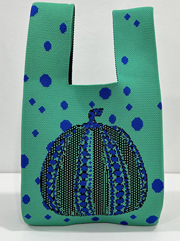 Polka-Dot Split-Joint Woven Bags Handbags - Image 8