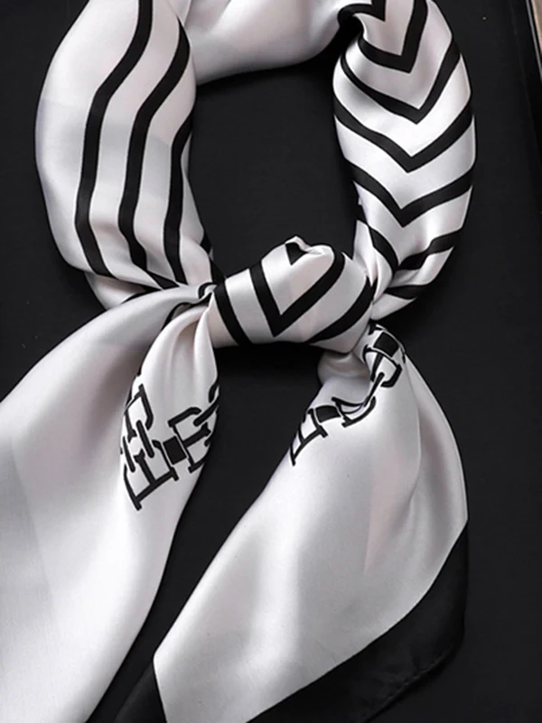 Printed Striped Scarf - Image 2