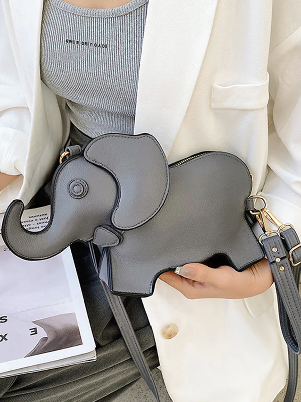 PU Elephant Shape Shoulder Bag Handbag - Image 3