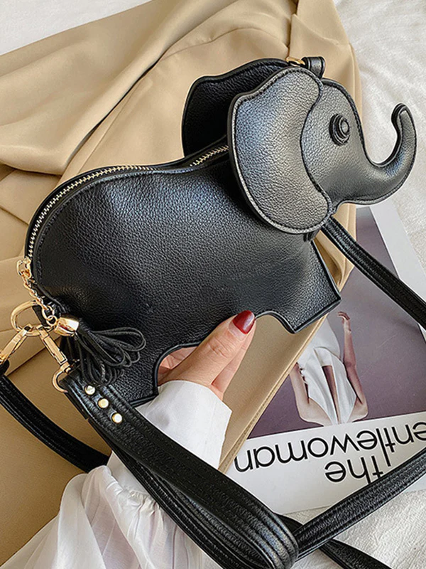 PU Elephant Shape Shoulder Bag Handbag - Image 4