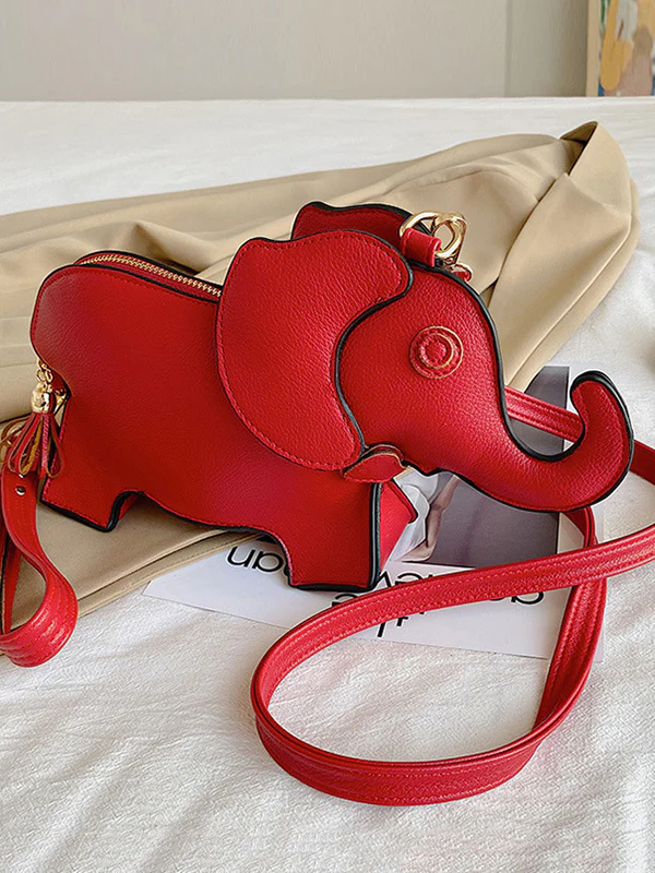 PU Elephant Shape Shoulder Bag Handbag - Image 6