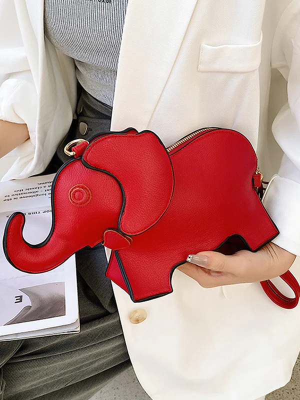 PU Elephant Shape Shoulder Bag Handbag - Image 7