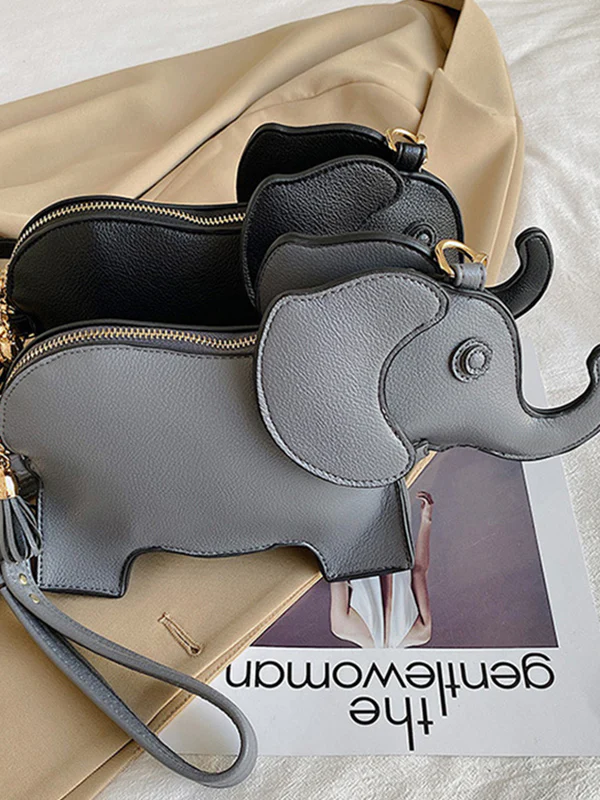 PU Elephant Shape Shoulder Bag Handbag - Image 8