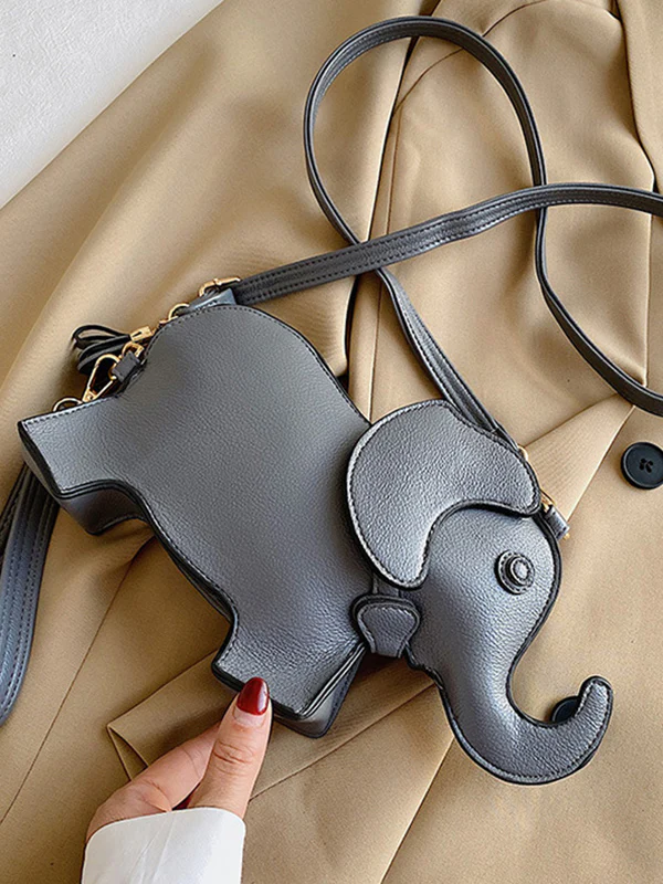 PU Elephant Shape Shoulder Bag Handbag - Image 9