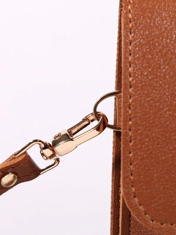 PU Simple Solid Color Sling Bag Shoulder Bag - Image 17