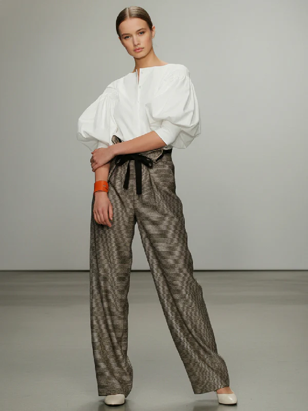Puff Sleeves Buttoned Solid Color Blouses&Shirts Tops - Image 3