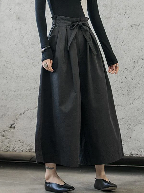 Retro Bandage Wide Leg Casual Pants - Image 2