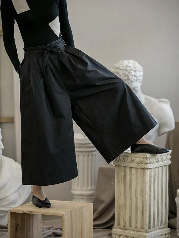 Retro Bandage Wide Leg Casual Pants - Image 3