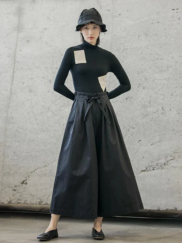 Retro Bandage Wide Leg Casual Pants - Image 4