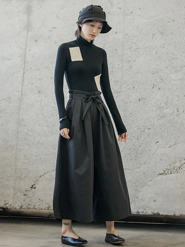 Retro Bandage Wide Leg Casual Pants - Image 5