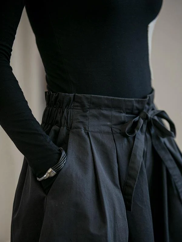 Retro Bandage Wide Leg Casual Pants - Image 8