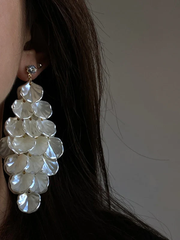 Rhine Stones Tasseled Drop Earrings - Image 3