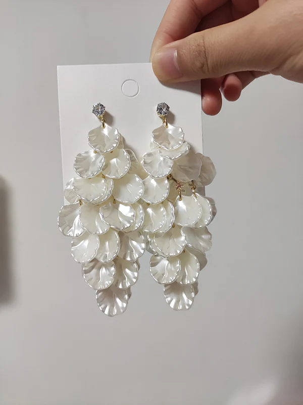 Rhine Stones Tasseled Drop Earrings - Image 5