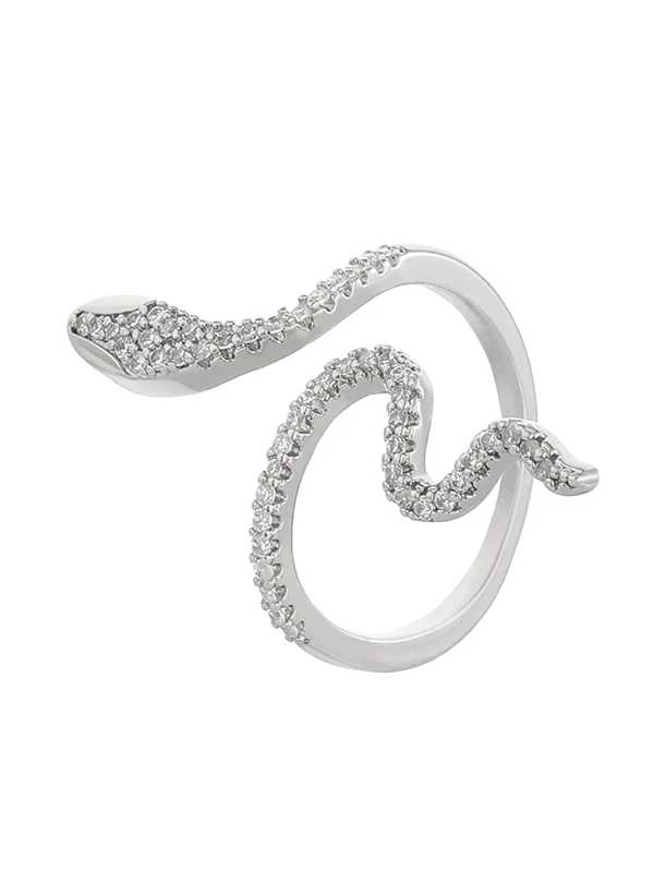 Rhinestone Snake Shape Solid Color Rings Accessories - Image 11