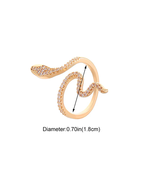 Rhinestone Snake Shape Solid Color Rings Accessories - Image 12