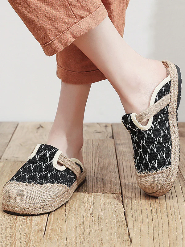 Rhombic Casual Shoes Flat Shoes Slippers - Image 3